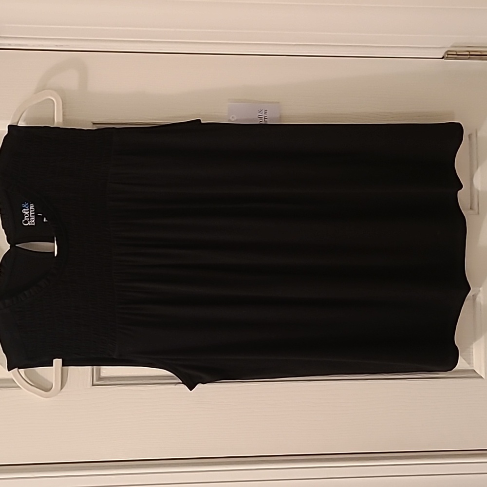 CROFT AND BARROW WOMENS BLACK SLEEVELESS TOP SIZE LARGE - Picture 1 of 15